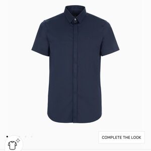 Armani Exchange Blue Gray short sleeve Shirt